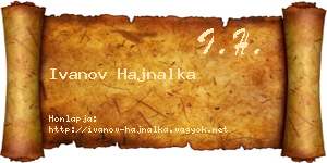 Ivanov Hajnalka névjegykártya